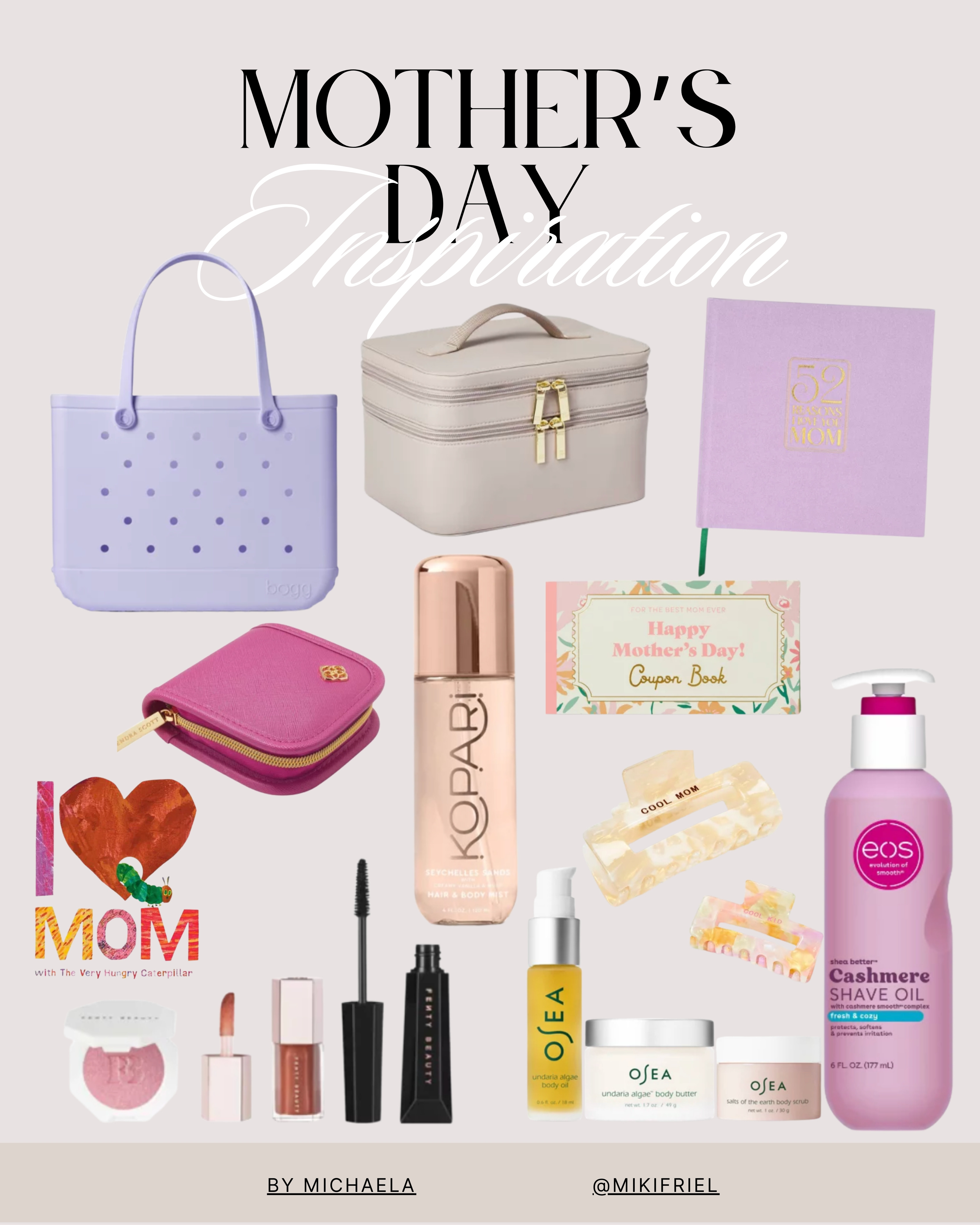 Mother’s Day finds. Mother’s day gifts. I love mom book. Bogg bag. Notebook. Wallet. Make up. Mascara. Skincare. Cream. Hair clip. Make up bag. 

#LTKSaleAlert #LTKGiftGuide #LTKSeasonal