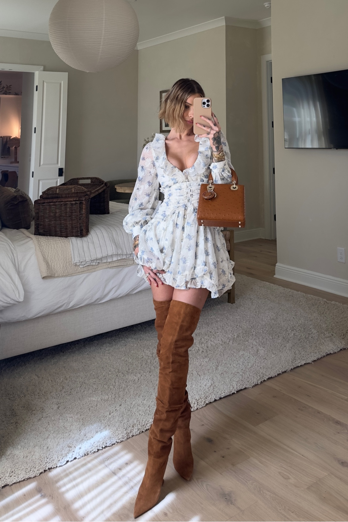 knee length dresses for ladies Julia Mini Dress by For Love & Lemons