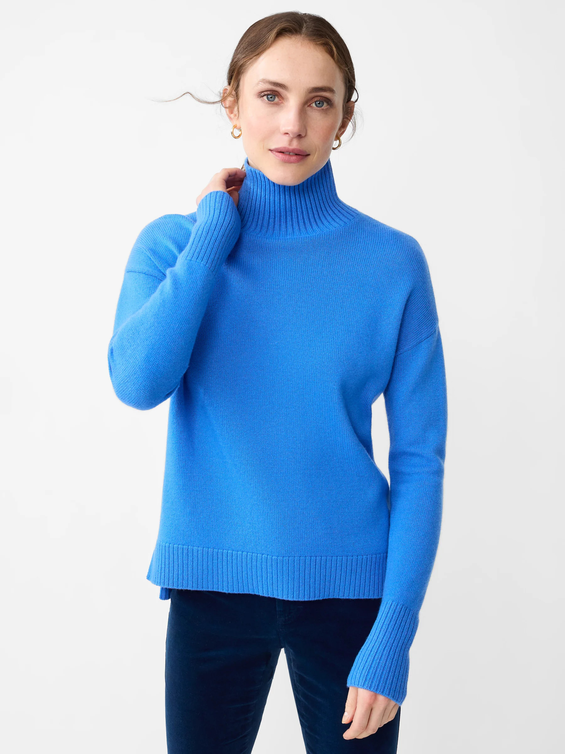 Jmc_Blue Solid Dina Cashmere Turtleneck | Women's Sweaters | J.McLaughlin | J.McLaughlin