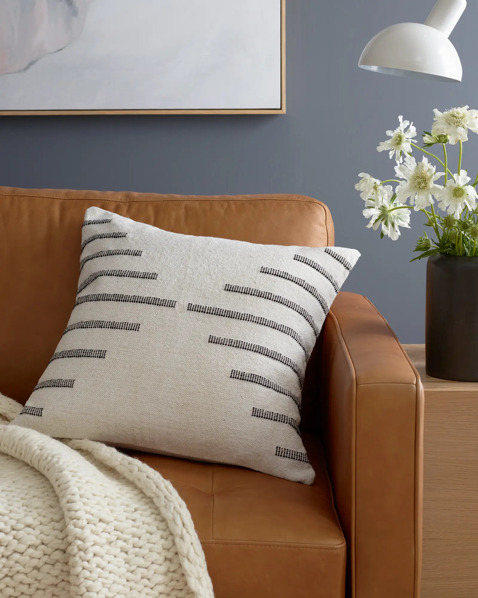 Bold stripe pillow cover in Black | Quince