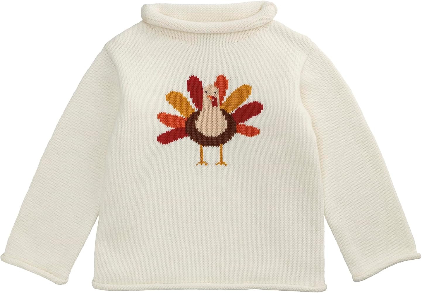 Mud Pie Boys Kids Thanksgiving Turkey Rollneck Sweater | Amazon (US)
