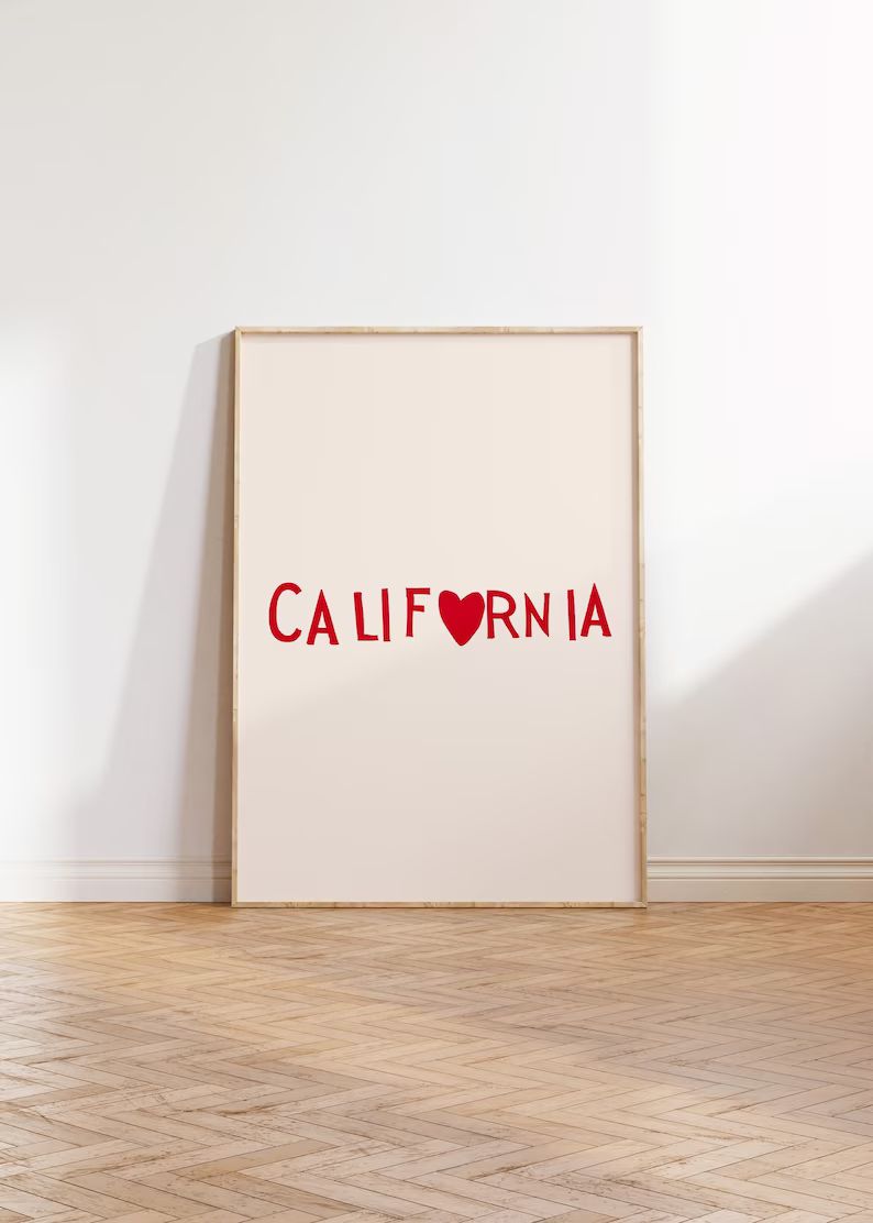 California Art Print California Wall Art Minimalist CA Print - Etsy | Etsy (US)
