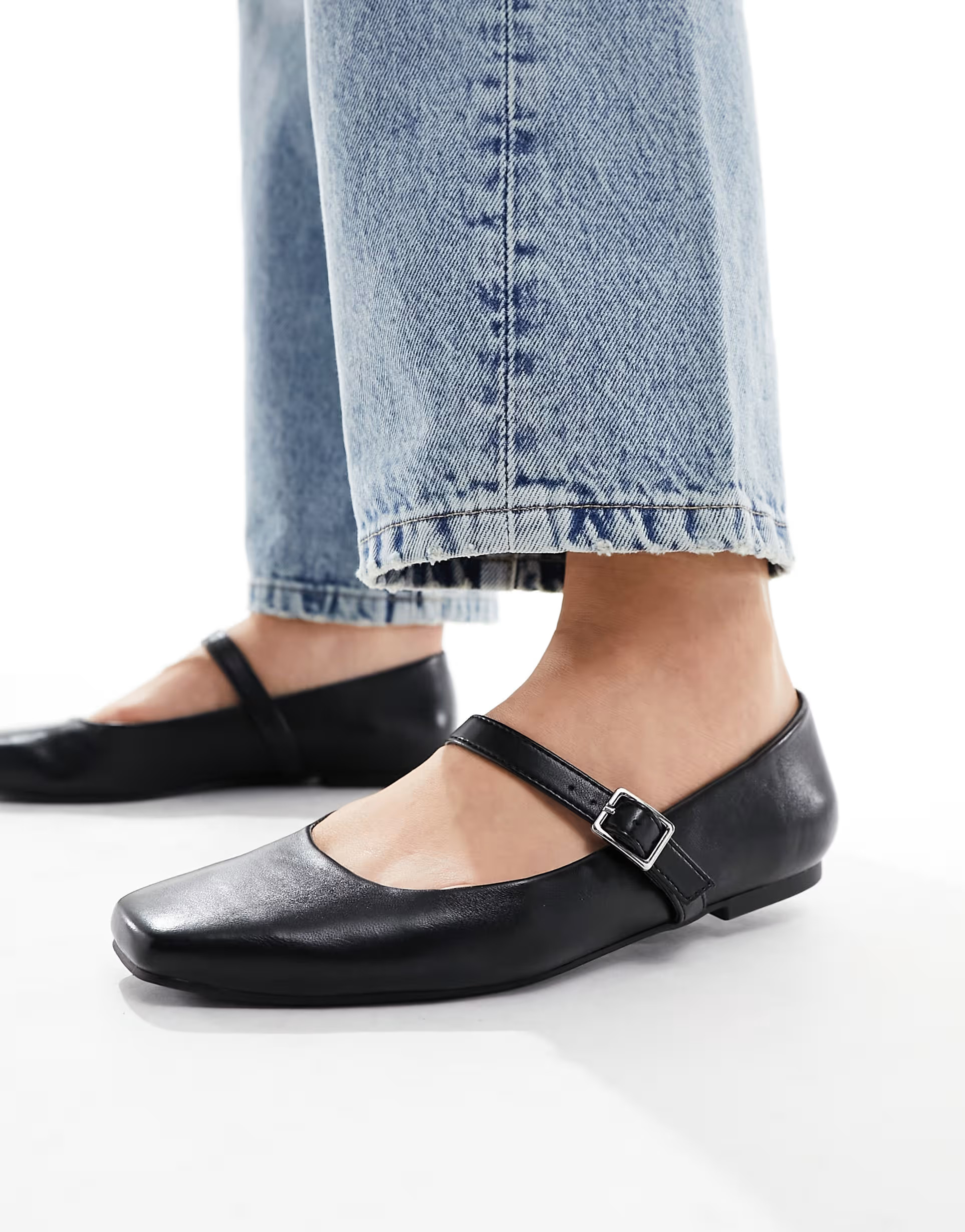 ASOS DESIGN Wide Fit Lottie Mary Jane Ballet in black | ASOS (Global)