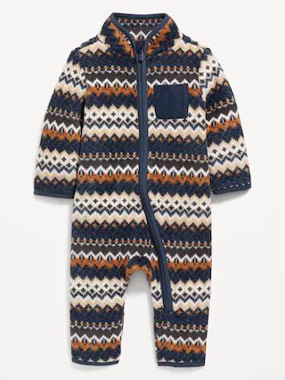 Unisex Mock-Neck Printed Micro Fleece One-Piece for Baby | Old Navy (US)