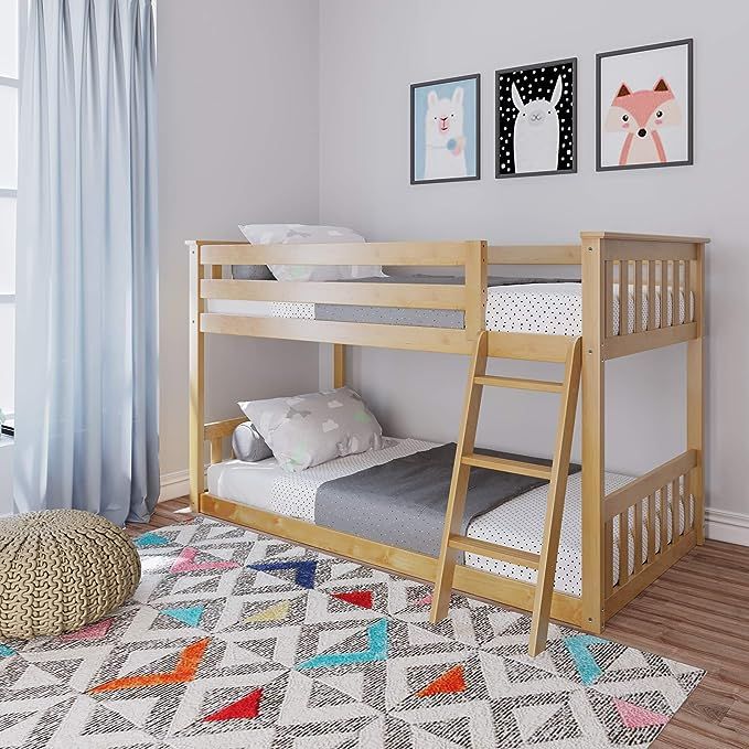 Max & Lily Low Bunk Bed, Twin, Natural | Amazon (US)
