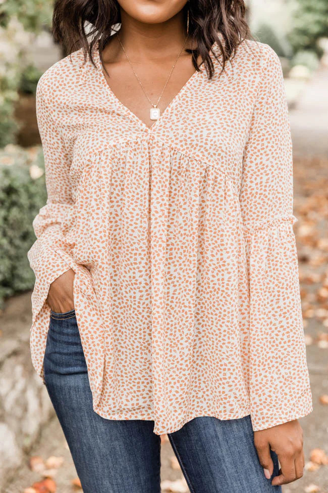 Dancing Through Gardens Floral Orange Blouse FINAL SALE | The Pink Lily Boutique