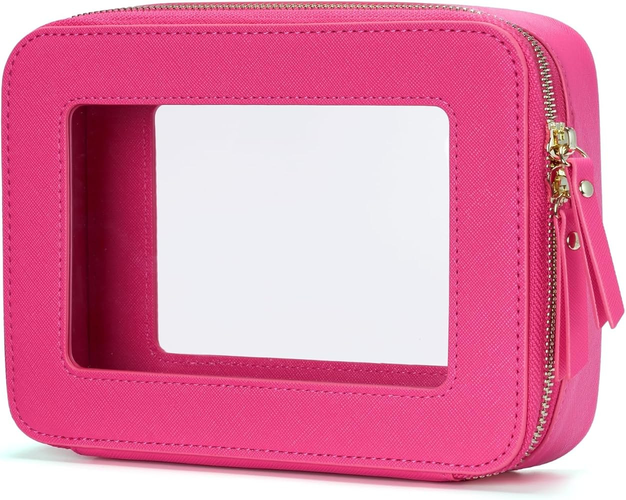 Popvibe Clear Makeup Bag Travel Cosmetic Case Transparent Toiletry Bag with Zipper, Portable Make... | Amazon (US)