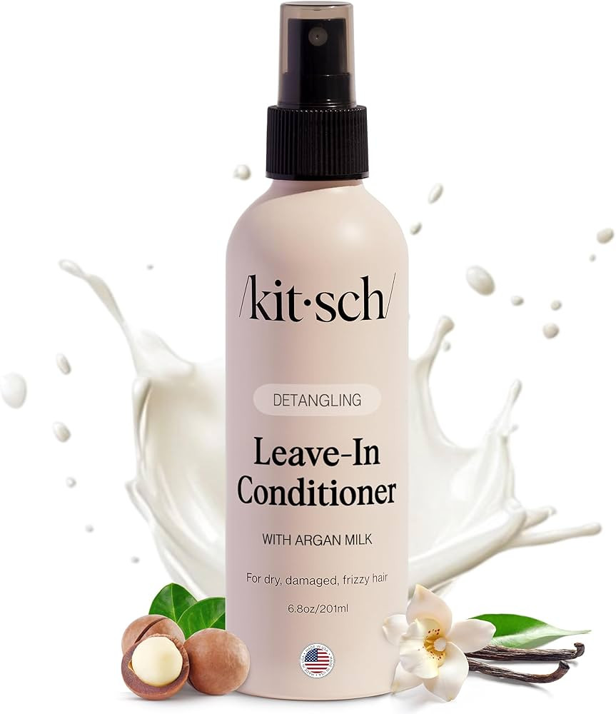 Kitsch Argan Milk Leave In Conditioner Spray – Hair Detangler Spray for Curly, Wavy, Fine, Dry ... | Amazon (US)