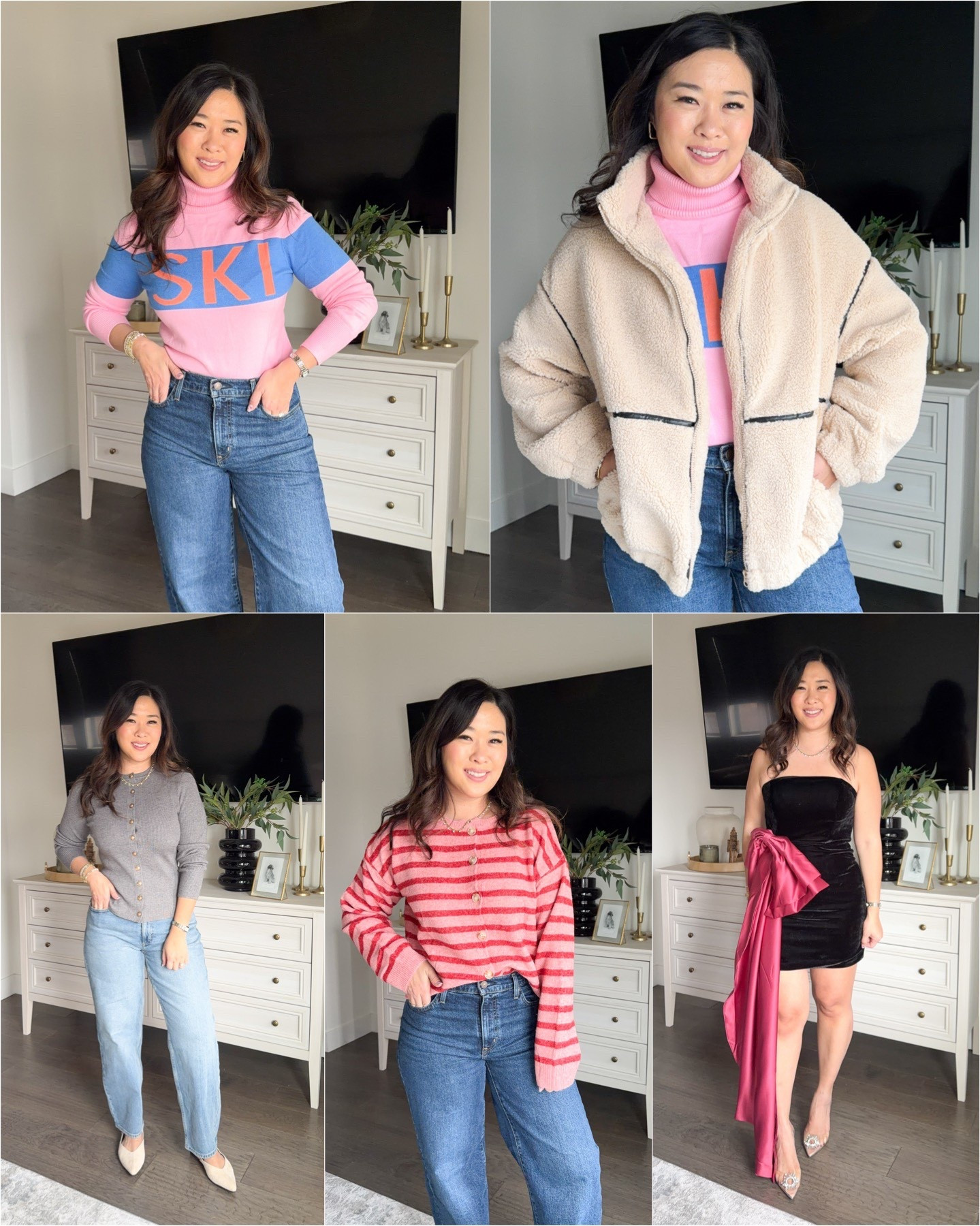 Amazon Winter Outfits Haul // Ski sweater / Sherpa jacket / Holiday or Valentines Dresss
Size Medium