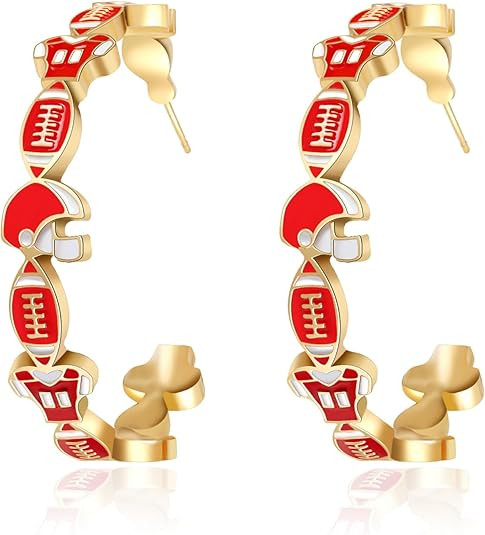 Game Day Earrings for Women (Heavy) Football Earrings for Mom Fashion Football Mom Sports Jewelry... | Amazon (US)