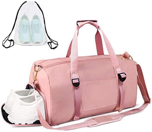 Gym Duffle Bag Dry Wet Separated Gym Bag Sport Duffle Bag Training Handbag Yoga Bag (Pink-Upgrade... | Amazon (US)