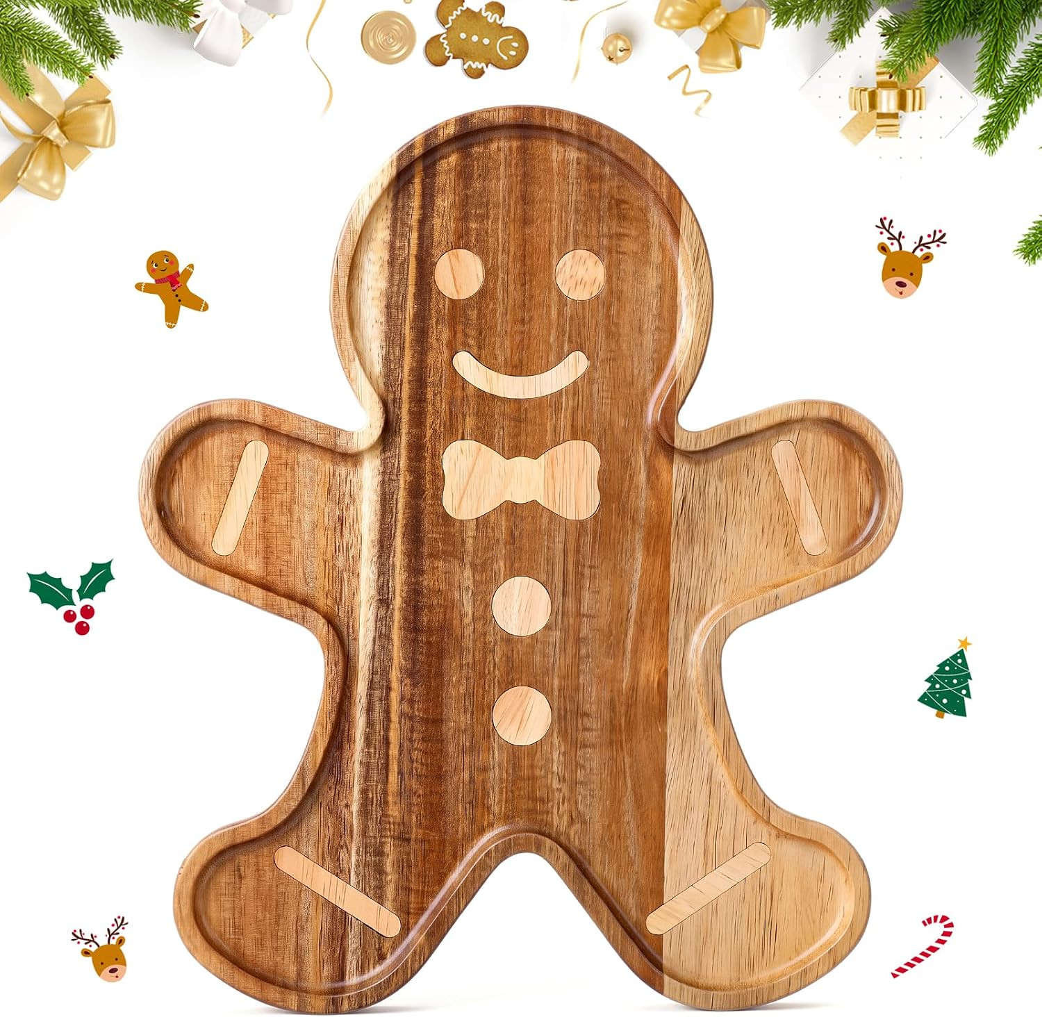 Gingerbread Man Christmas Charcuterie Board, 11 x 13 Inch | Amazon (US)