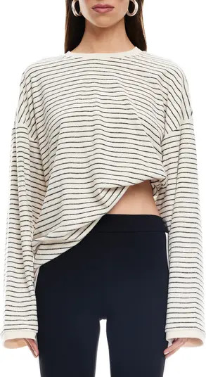 Bry Stripe Oversize Velour Top | Nordstrom