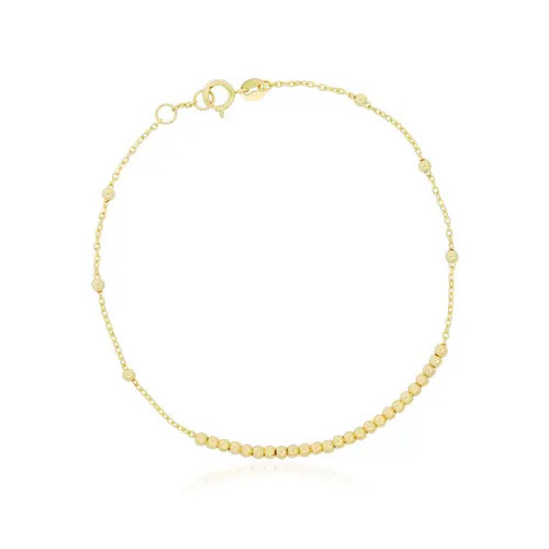 The Lovery Fine Jewelry Gold Beaded Chain Bracelet in Yellow Gold at Nordstrom, Size 7.25 | Nordstrom