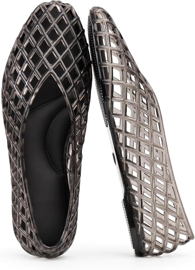 SOVANYOU Jelly Shoes for Women Mesh Ballet Flats Slip On Jelly Sandals | Amazon (US)