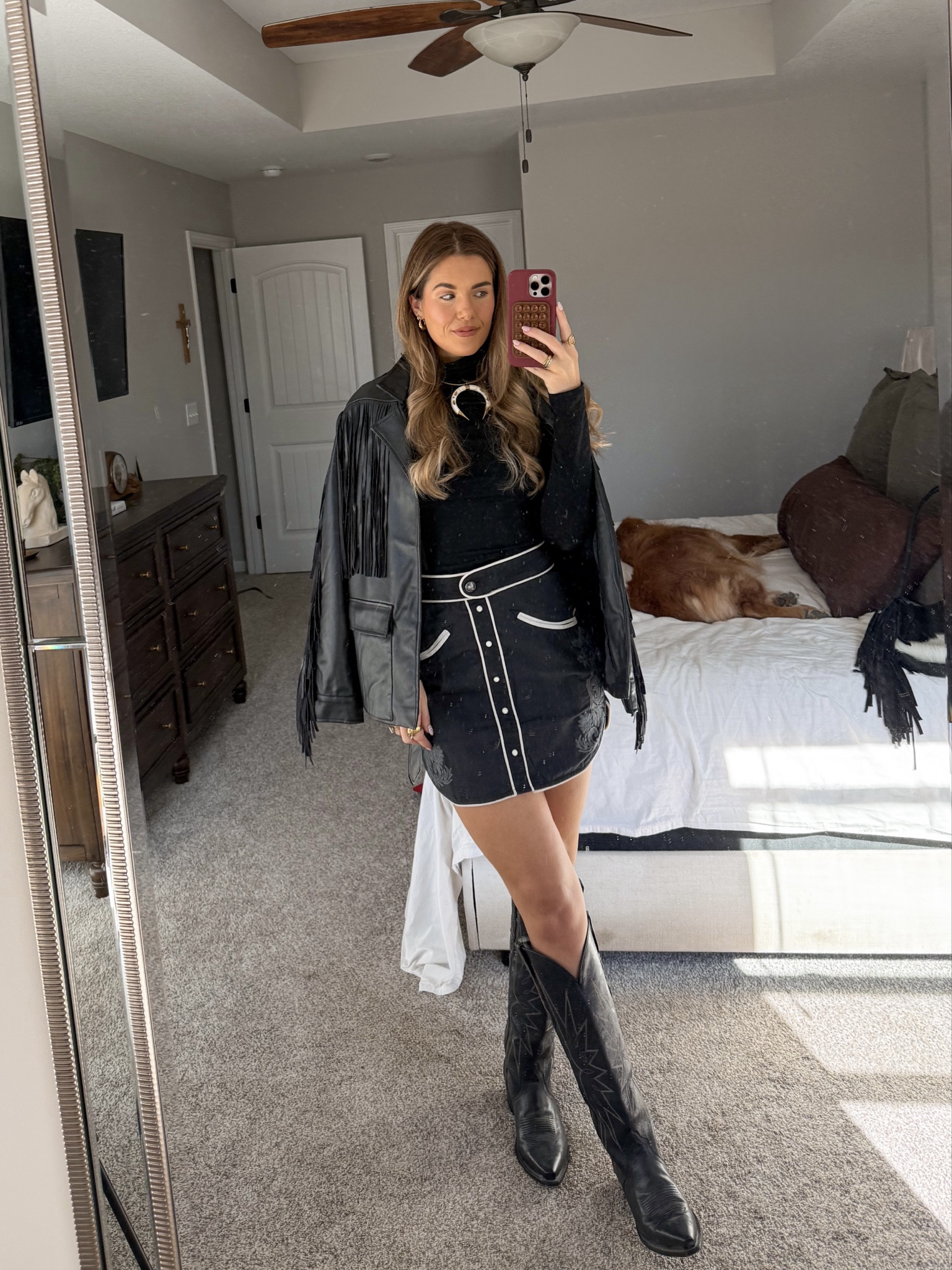 too in a small, jacket in a 4, skirt in a 4, size down half size in cowboy boots, cuff is from november maker 

western outfit, rodeo outfit, country concert outfit 

#LTKootd #LTKgrwm #LTKTall