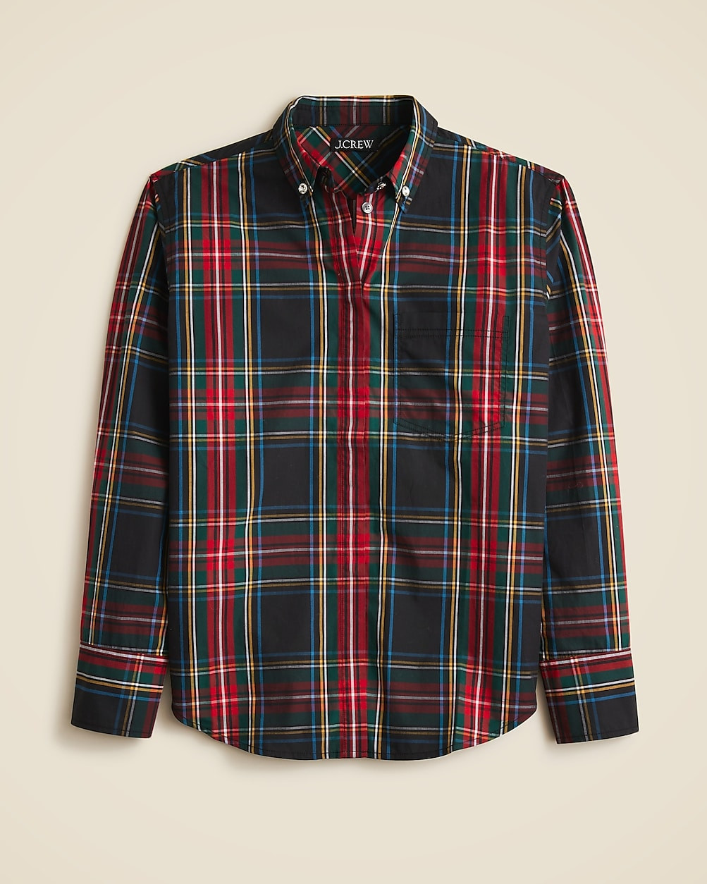 Embellished gar&ccedil;on shirt in Stewart tartan cotton poplin | J. Crew US