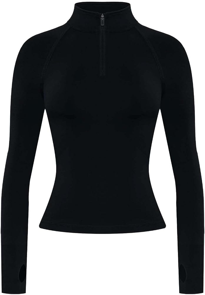 AUROLA Influence Workout Jacket for Women, Half Zip Cropped Slim Fit Long Sleeve Yoga Jackets Ath... | Amazon (US)