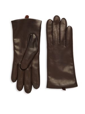 Saks Fifth Avenue Leather Cashmere Lined Tech Gloves on SALE | Saks OFF 5TH | Saks Fifth Avenue OFF 5TH