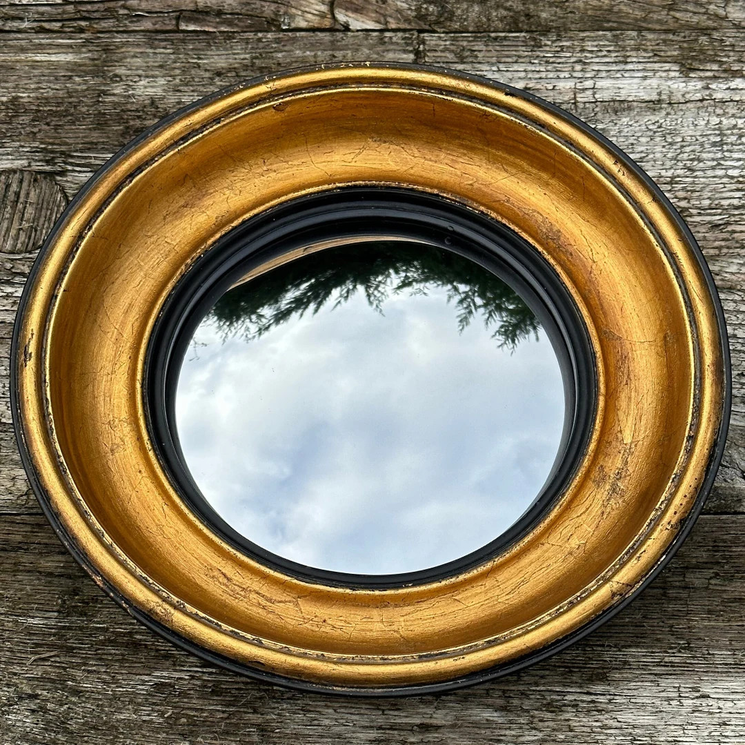 Napoleon III Style Black and Copper Gold Mirror With Witch's Eye Diam 23 Cm - Etsy | Etsy (US)
