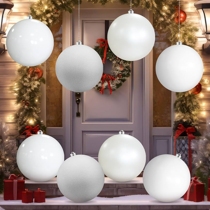 Yerliker 8 Pack Large Christmas Ornaments Balls 6 Inch Jumbo Oversized Plastic Hanging Ball Xmas ... | Amazon (US)