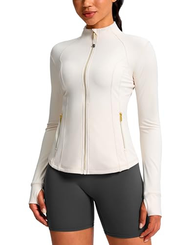 G Gradual Women's Workout Jackets Extended Waist Length Slim Full Zip 4 Pockets Athletic Jacket S... | Amazon (US)
