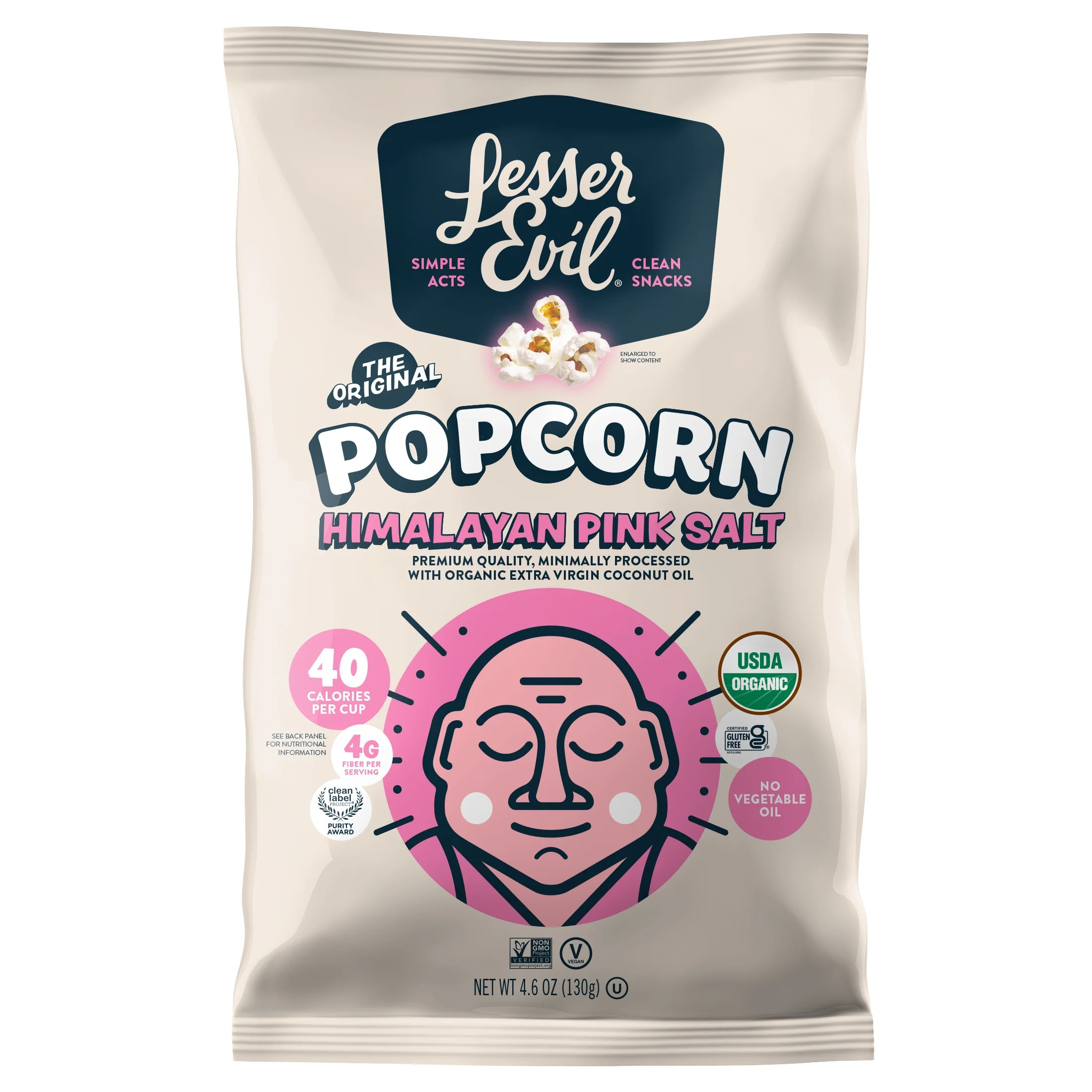 LesserEvil Organic Popcorn, Himalayan Pink, 4.6 oz | Walmart (US)