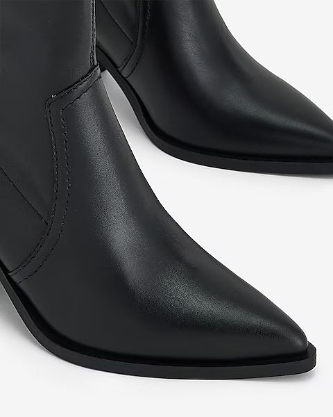 Leather Pointed Toe Ankle Boots | Express