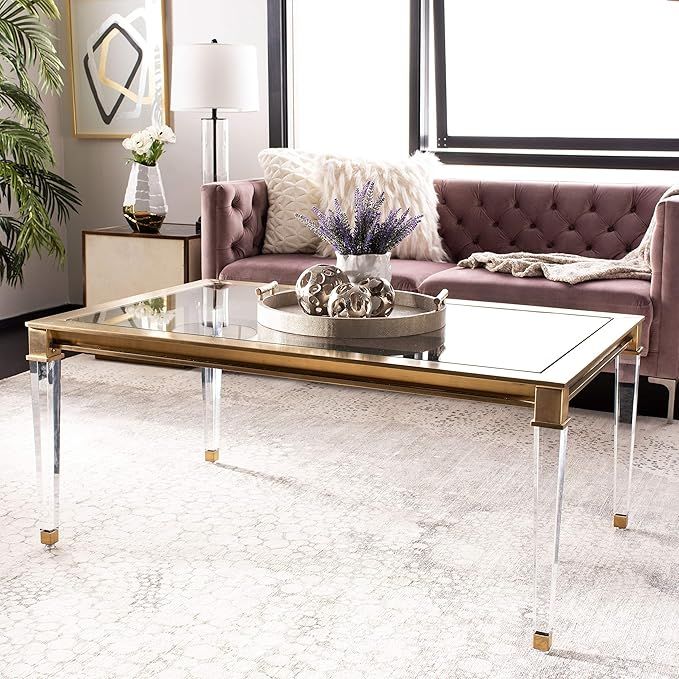 Safavieh Couture Collection Charleston Brass Acrylic End Table | Amazon (US)