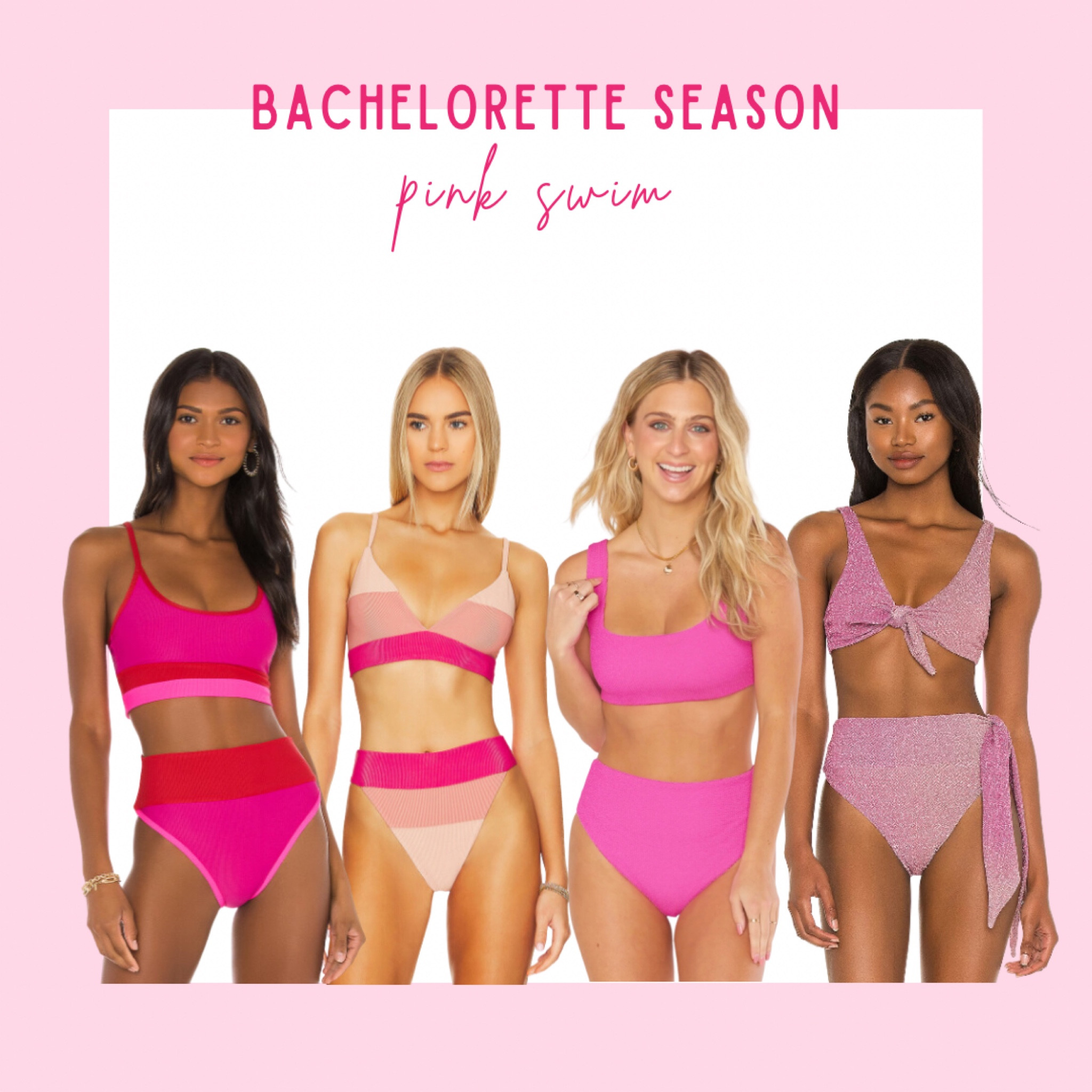 Pink swim pieces I love for your next bachelorette trip or this summer! 

pink swim top, pink swim bottom, pink one piece swim, shimmer swim top, beach riot swim top, show me your mumu swim, revolve swim, pink high waisted swim bottom

#LTKtravel #LTKswim #LTKunder100