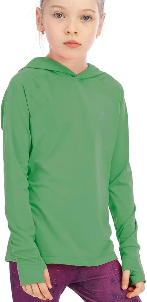 Girls Long Sleeve Shirt UPF50+ Lightweight Hoodie Thin Active Tee Workout Running Pullover Top wi... | Amazon (US)
