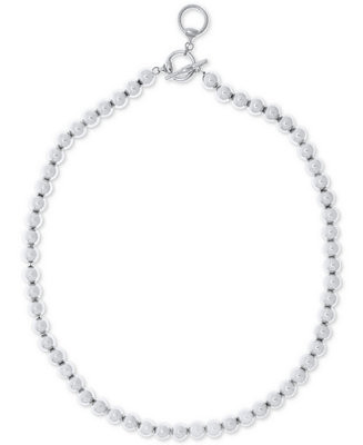 16" Silver-Tone Metal Bead (8 mm) Necklace | Macys (US)