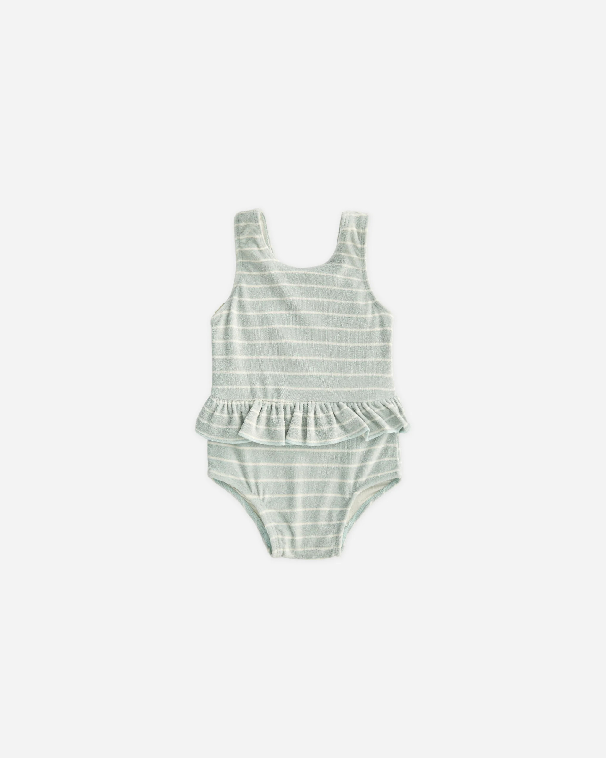 Skirted One-Piece Seafoam Stripe | Rylee + Cru
