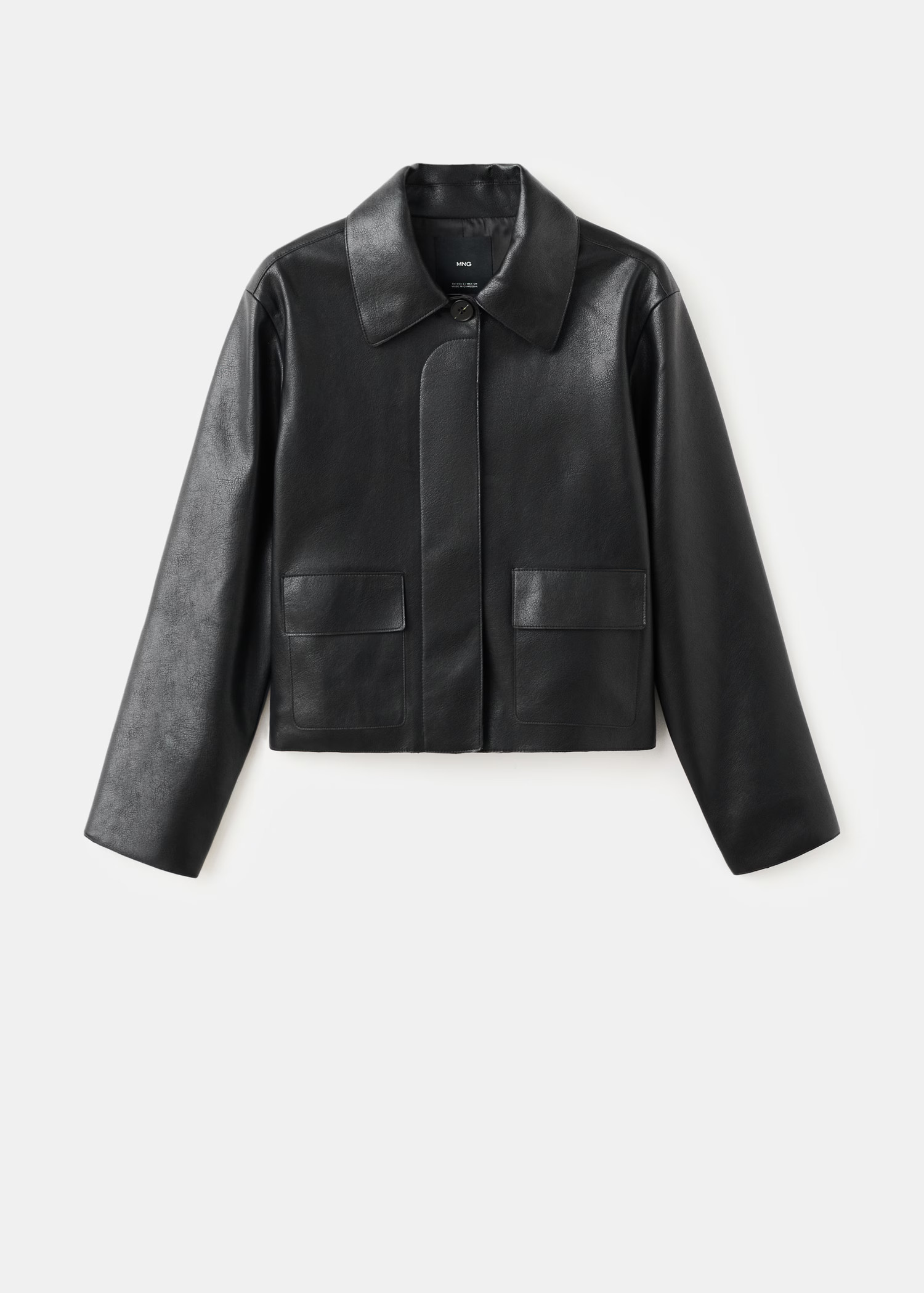 Faux-leather jacket with pockets | Mango (US/MX/AU)