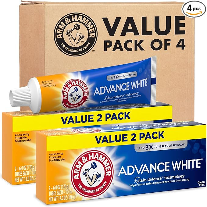 ARM & HAMMER Advance White Toothpaste, Teeth Whitening Baking Soda Toothpaste with Stain Defense ... | Amazon (US)