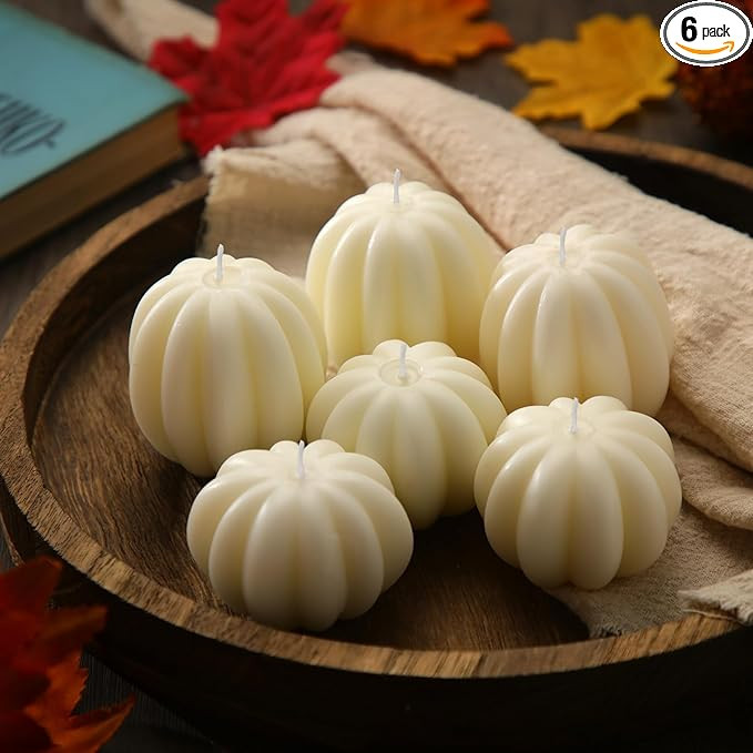 MTLEE 6 Pieces Thanksgiving Pumpkin Shaped Soy Candles Fall Scented Tealight Candles Home Decor H... | Amazon (US)
