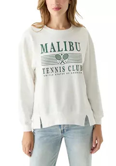 Oak & Trellis Women's Malibu Graphic Sweatshirt with Slits | Belk