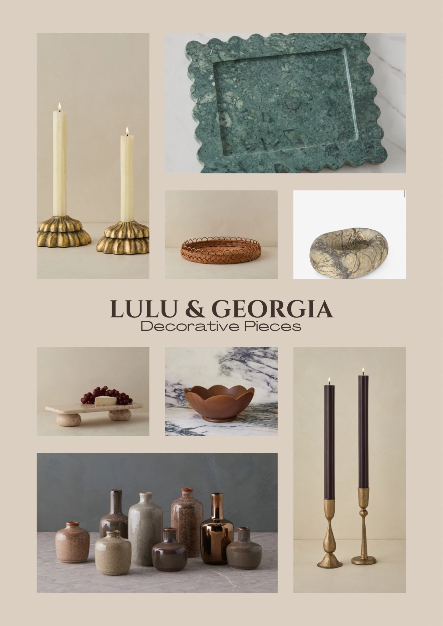Lulu and Georgia decorative pieces! 

Candlesticks
Marble tray
Stone tray
Wood riser
Vases
Decor items
Organic modern 
Marble dish 
Wood bowl
Shelf decor 
Neutral home
Neutral decor
Home Decor 

#LTKcasa #LTKstyletip #LTKsale