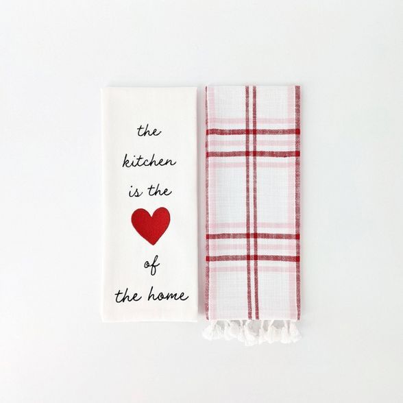 2ct Dish Towels Valentine's Day Kitchen is the Heart - Bullseye's Playground™ | Target
