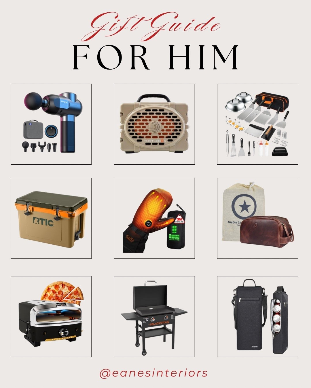The Gift Guide for Him is here 🎁🔥 — packed with the best gadgets, gear, and practical gifts he’ll actually use all year long!

From the massage gun, portable speaker, and griddle tool kit, to the RTIC cooler, heated gloves, leather toiletry bag, indoor pizza oven, Blackstone grill, and the insulated beer can tote — these picks are perfect for the outdoorsman, the grill master, the traveler, and the guy who “doesn’t need anything.”


#GiftGuideForHim #GiftsForHim #HolidayGiftGuide #MassageGun #PortableSpeaker #GriddleTools #RTICCooler #HeatedGloves #LeatherDoppKit #PizzaOven #BlackstoneGrill #BeerCanCooler #GiftsForMen #LTKGiftGuide #LTKHoliday #eanesinteriors


#LTKMens #LTKHoliday #LTKGiftGuide