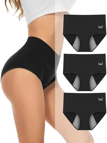 PULIOU Period Underwear for Women Heavy Flow High Waisted Menstrual Panties Teens Cotton Postpart... | Amazon (US)