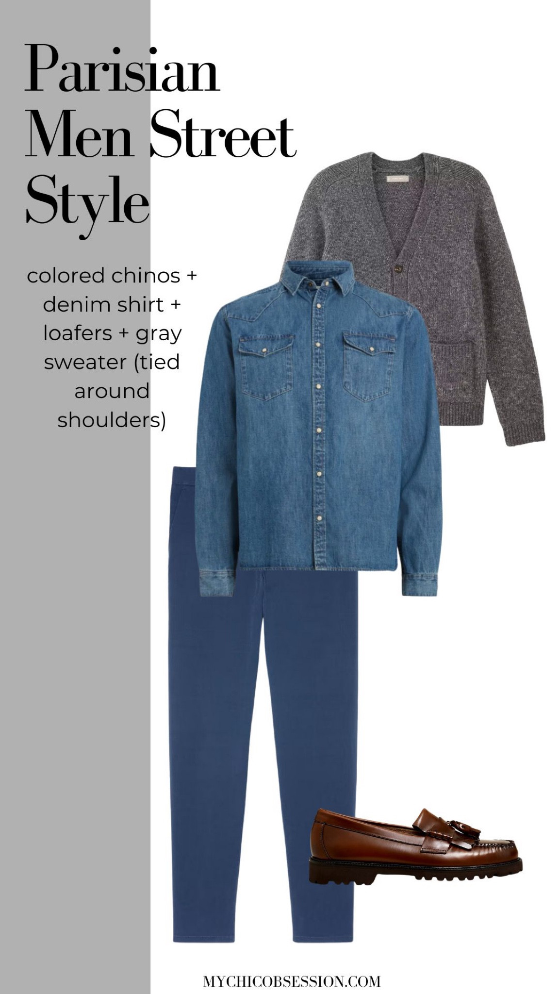 Layering sweaters thrown over the shoulders is the perfect technique for a day that starts cool and ends up being pretty warm later on. Throw a knot or cashmere piece over a denim shirt and chinos for a classic and well put together outfit.

#LTKstyletip #LTKmens #LTKSeasonal