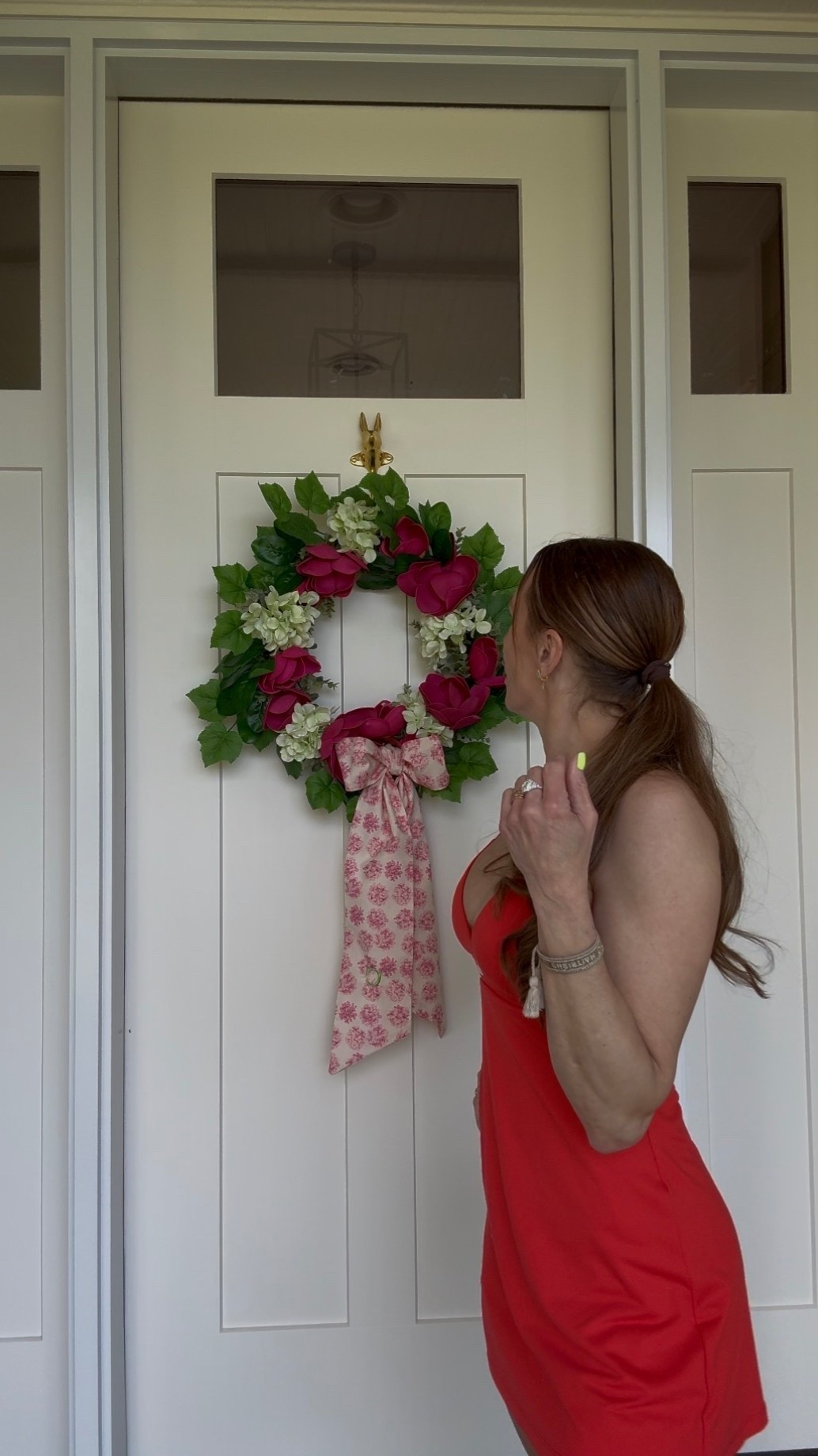 I don’t know what I love more my new route or my gold bunny hanger 🥰 both are linked along with my red dress because I’ve gotten so many questions!  Now I have to go decorate the rest of my porch💃￼

#LTKActive #LTKSeasonal #LTKHome