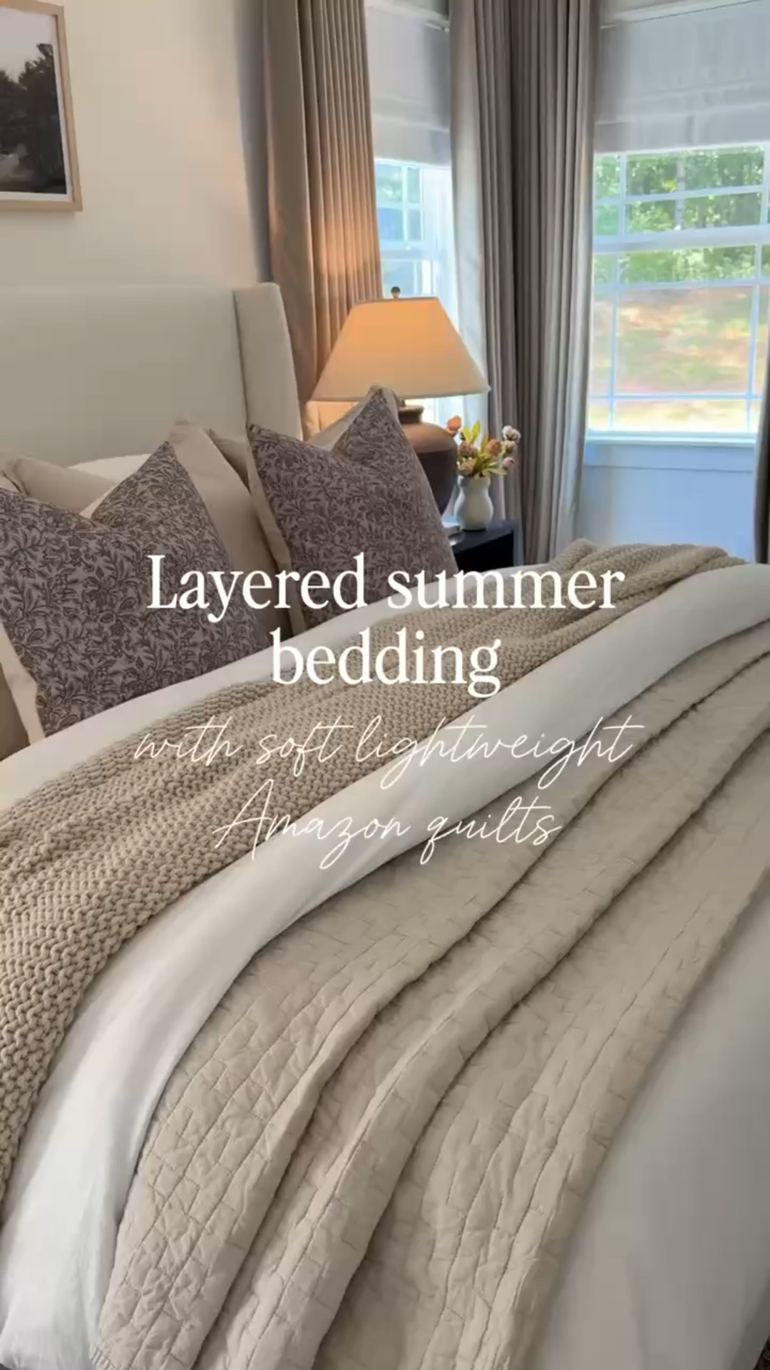 The perfect layered summer bedding in soft neutrals! Our bedding has never looked cozier with all the layers!!

#LTKHome #LTKSeasonal #LTKFindsUnder50