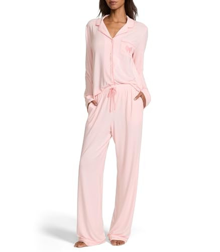 Victoria's Secret Modal Pajama Set, Long Sleeve Shirt and Pants, Pajamas for Women, Angel Pink, XXL | Amazon (US)