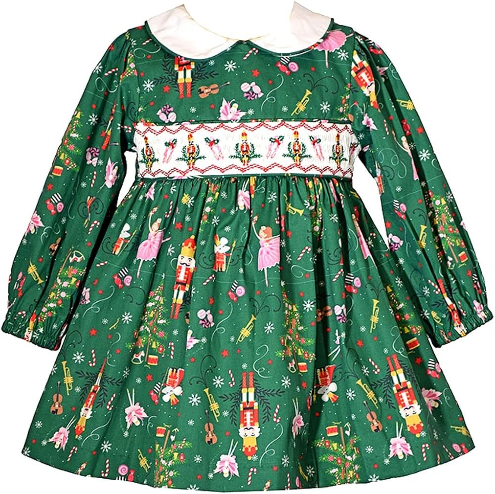 Bonnie Jean Baby Girl's Holiday Christmas Dress - Smocked Dress for Baby and Toddler and Little G... | Amazon (US)