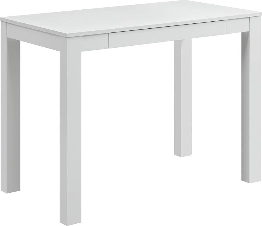 Ameriwood Home Parsons Desk with Drawer, White | Amazon (US)