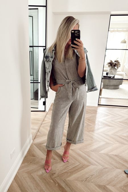 From day to date! These heels! 😍 SO comfy even though they’re tall! 
Jumpsuit & jacket: smalls 

Spring outfits. Jumpsuit. Romper. Outfit ideas. Spring style. 

#LTKstyletip #LTKfindsunder100 #LTKshoecrush