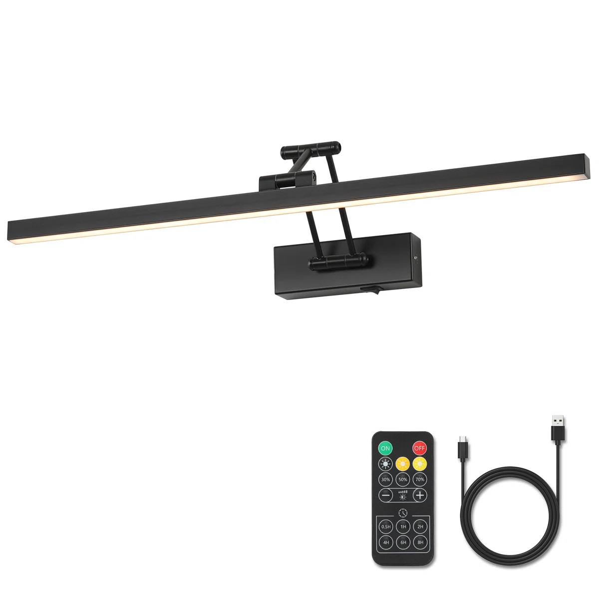 23.6 in. LED Picture Light with Remote Control Dimmable Multiple Color Temperatures Rotatable and... | Wayfair North America