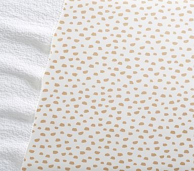 Gold Brushstroke Dot Fitted Crib Sheet | Pottery Barn Kids